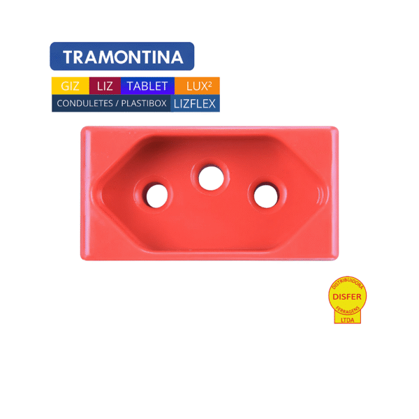 Módulo Tomada 2P+T 20A 250V Vermelho LIZ - Tramontina