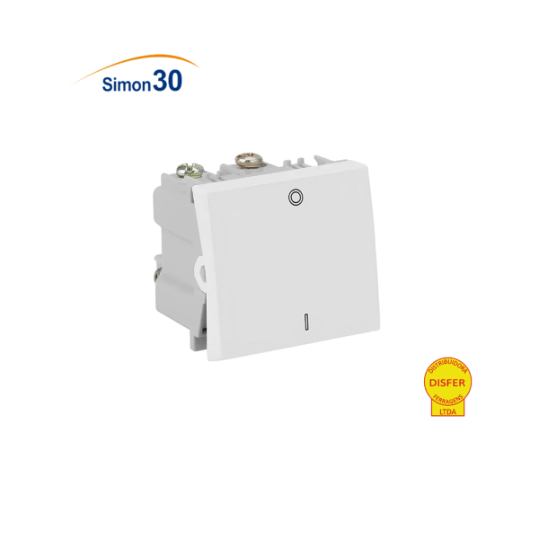 Módulo Interruptor Bipolar Simples Duplo Branco 25A - Linha Simon 30/35
