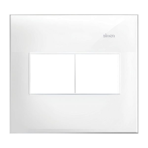 Placa 4x4 2+2 Postos Juntos Branca com Suporte - Linha Simon 30/35