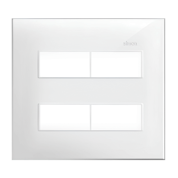 Placa 4x4 2+2 Postos Separados Branca com Suporte - Linha Simon 30/35