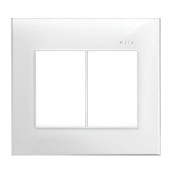 Placa 4x4 3+3 Postos Juntos Branca com Suporte - Linha Simon 30/35