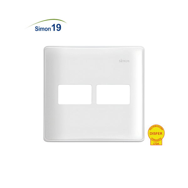 Placa 4x4 1+1 Postos com Suporte - Linha Simon 19/20