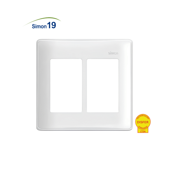 Placa 4x4 3+3 Postos Juntos com Suporte - Linha Simon 19/20