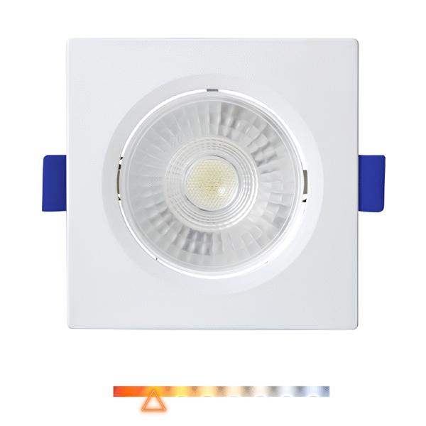 Spot LED de Embutir Quadrado 5W 350lm 3000K Luz Quente Direcionável - Foxlux