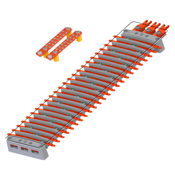 Kit Barramento de Cobre Trifásico VOLT PLUS 48 Polos 250A + Neutro, Terra e Trilhos DIN K25B48 – Brum