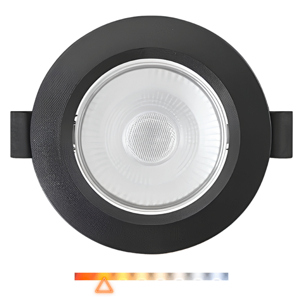 Spot LED de Embutir Redondo 7W 550lm 3000K Luz Quente Direcionável - Preto Foxlux