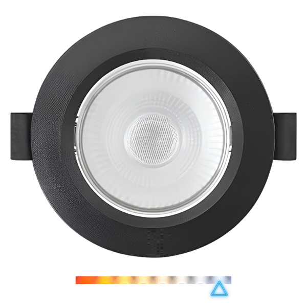 Spot LED de Embutir Redondo 7W 550lm 6500K Luz Fria Direcionável - Preto Foxlux