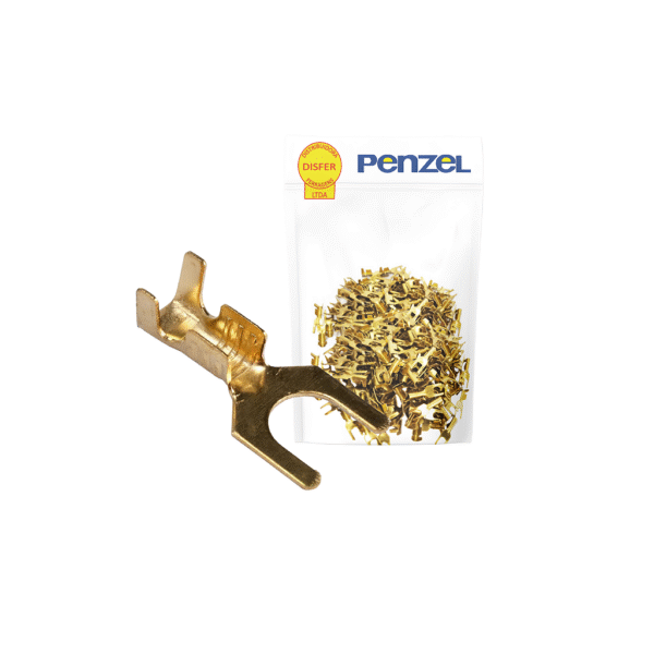 Terminal em Latão Forquilha 100 Unidades - Penzel