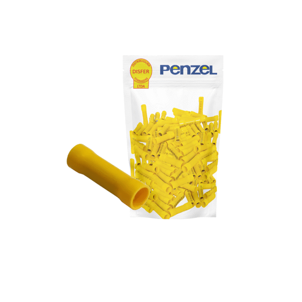 Terminal Pré-Isolado Luva de Emenda 4 a 6mm² Amarelo Pacote com 100 Peças - Penzel