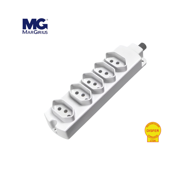 Tomada em Barra Múltipla 2P+T 20A Quintúpla - Margirius