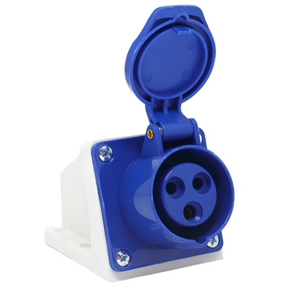 Tomada Industrial de Sobrepor 2P+T 16A 6H 220-240V IP44 Azul – Lukma