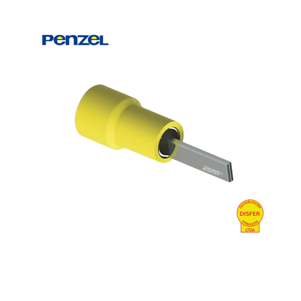 Terminal Pré-Isolado Pino 25mm²  Amarelo Unidade - Penzel