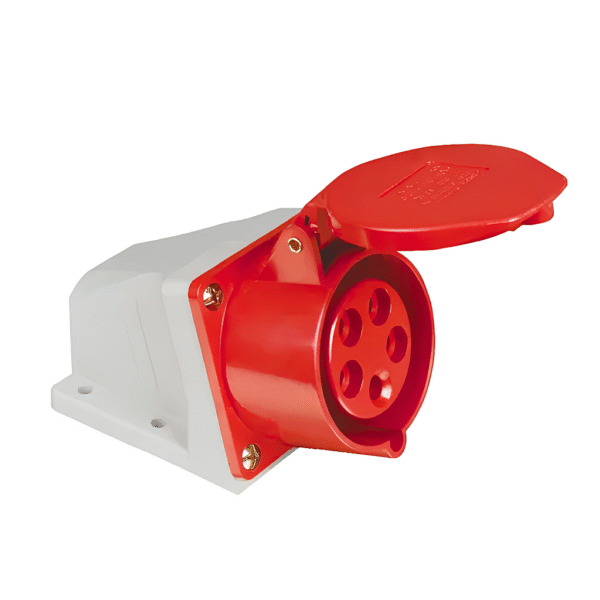 Tomada Industrial de Sobrepor 3P+N+T 32A 6H 380-440V IP44 Vermelho – Elitek