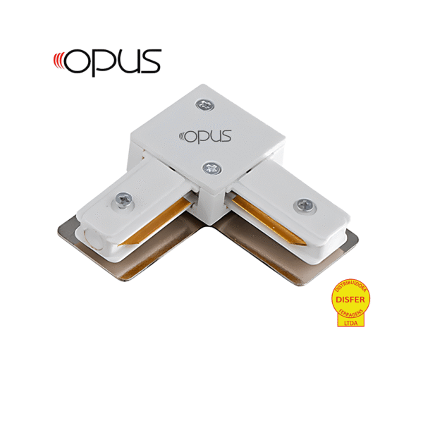 Conector L para Trilho Eletrificado Branco - Opus
