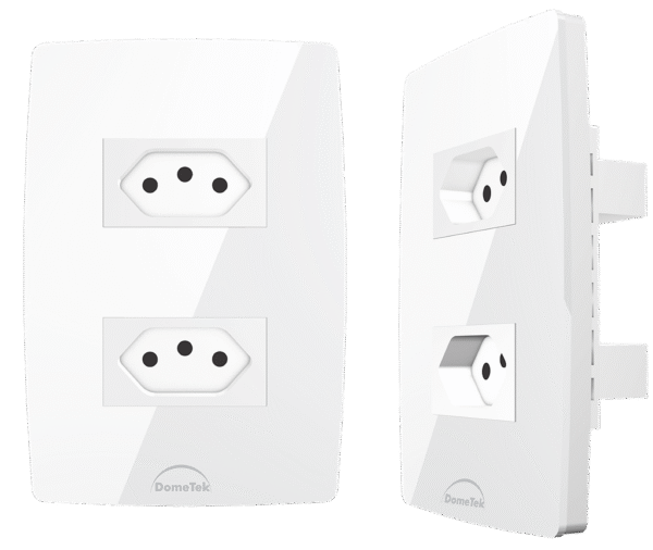 Tomada Dupla 20A c/ Placa 4x2 Branca - Dometek