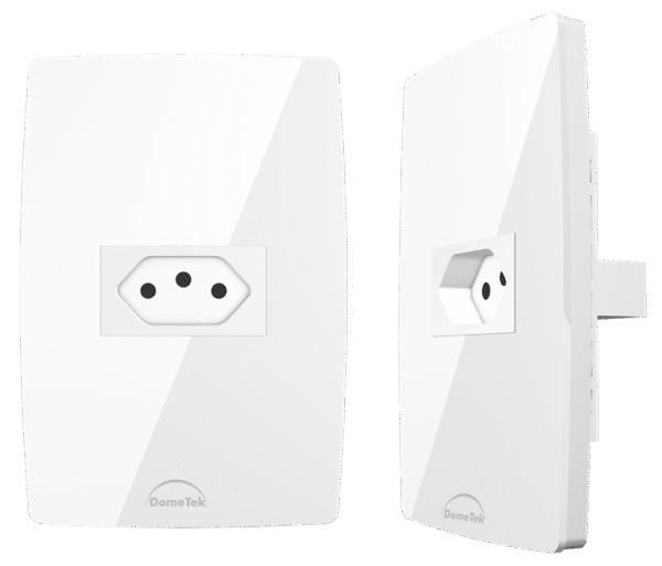 Tomada Simples 20A c/ Placa 4x2 Branca - Dometek