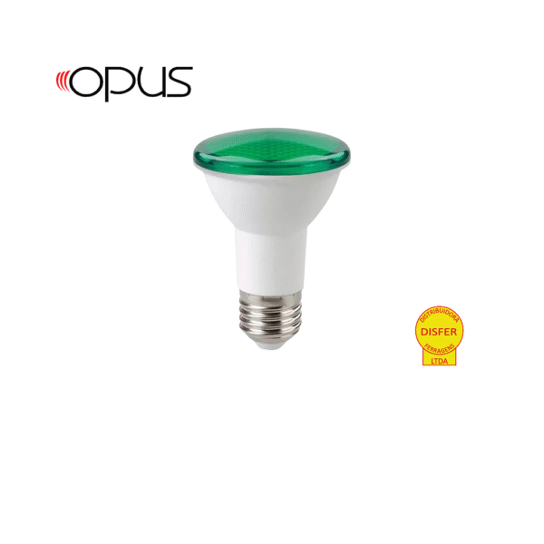 Lâmpada LED PAR20 P/ Área Externa 6W Color Verde - Opus